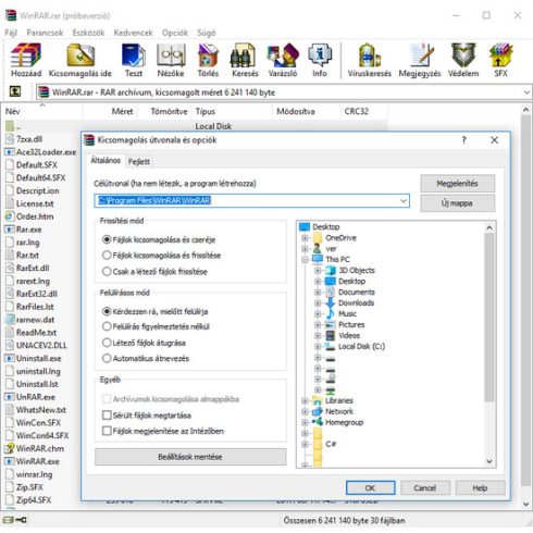 WinRAR archíváló program egy éves gyártói támogatással 